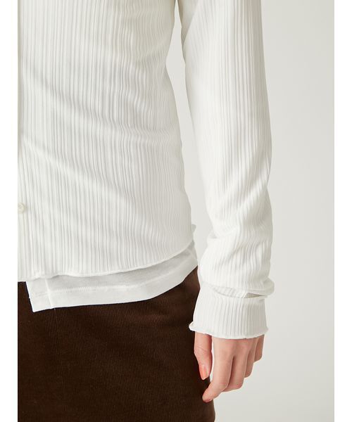 新品タグ付き レイヤードポロカットソー BRW ブラウン ピンク 新品タグ