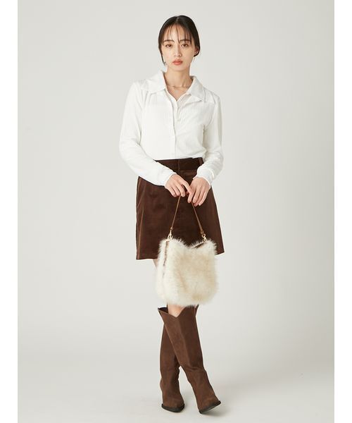 FRAY I.D(フレイアイディー)の「レイヤードポロカットソー(Tシャツ/カットソー・レディース・ネイビー/ブラウン/アイボリー・F)」の17枚目の写真