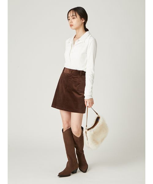 FRAY I.D(フレイアイディー)の「レイヤードポロカットソー(Tシャツ/カットソー・レディース・ネイビー/ブラウン/アイボリー・F)」の18枚目の写真