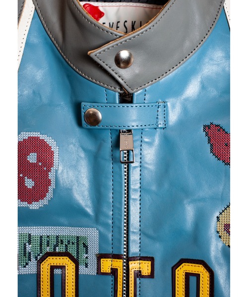 SEVESKIG（セヴシグ）の「SEVESKIG/セブシグ/LEATHER_MS_LT-SV-NRS-1001（ライダースジャケット・メンズ・グレー/ブラック・SMALL/MEDIUM/LARGE/X-LARGE）」の18枚目の写真