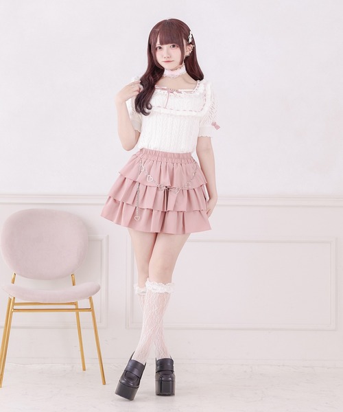 Pal elfy（パルエルフィー）の「チョーカー付き姫フリルニット（ニット/セーター・レディース・オフホワイト/ブラック・フリー）」の5枚目の写真