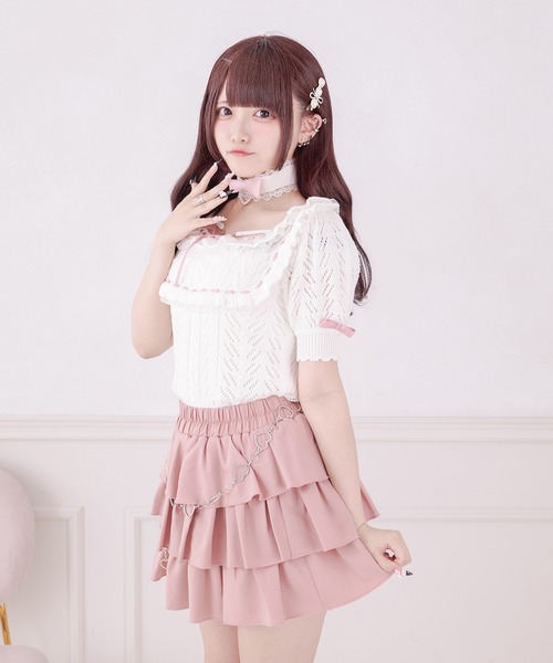 セール】チョーカー付き姫フリルニット（ニット/セーター）｜Pal elfy