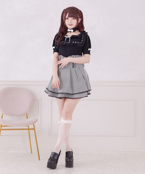 Pal elfy（パルエルフィー）の「チョーカー付き姫フリルニット（ニット/セーター・レディース・オフホワイト/ブラック・フリー）」の11枚目の写真