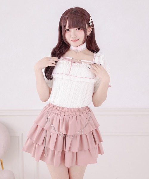 Pal elfy（パルエルフィー）の「チョーカー付き姫フリルニット（ニット/セーター・レディース・オフホワイト/ブラック・フリー）」の3枚目の写真