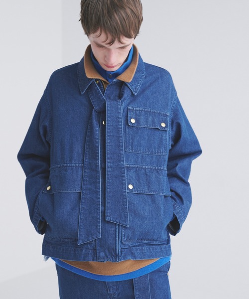 CULLNI（クルニ）の「Big Flap Pocket Bow Tie Denim Jacket（デニムジャケット・メンズ・ブラック/ネイビー/ブルー・2/1/0）」の3枚目の写真