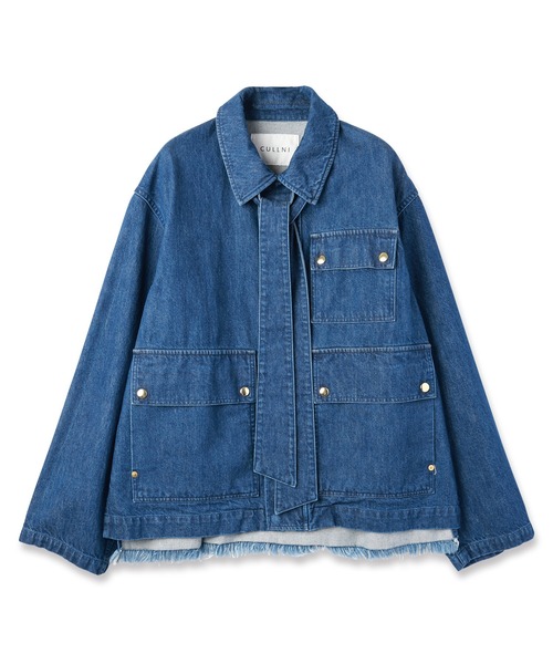 CULLNI（クルニ）の「Big Flap Pocket Bow Tie Denim Jacket（デニムジャケット・メンズ・ブラック/ネイビー/ブルー・2/1/0）」の4枚目の写真