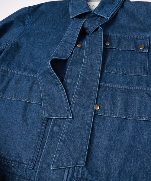 CULLNI（クルニ）の「Big Flap Pocket Bow Tie Denim Jacket（デニムジャケット・メンズ・ブラック/ネイビー/ブルー・2/1/0）」の6枚目の写真