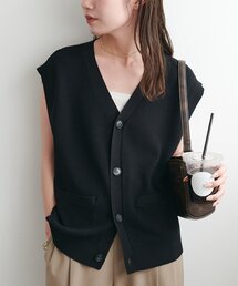 DISCOAT | 【ユニセックス】Vネック片畦ニットジレ(ベスト)