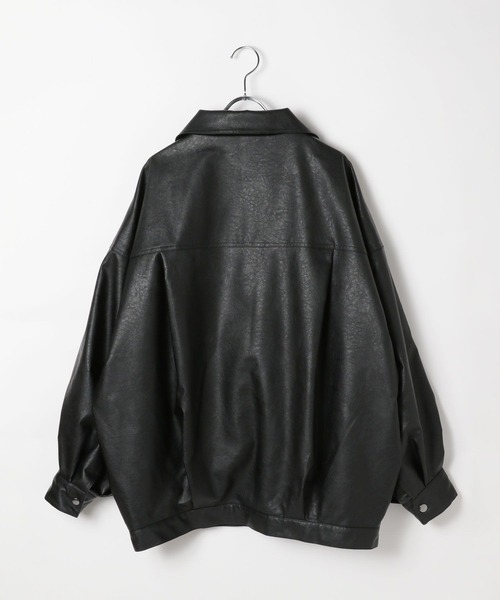 Heather フェイクレザーBIGブルゾン　EMODA MURUA 楽天市場】【新色入荷】フェイクレザーBIGブルゾン Heather