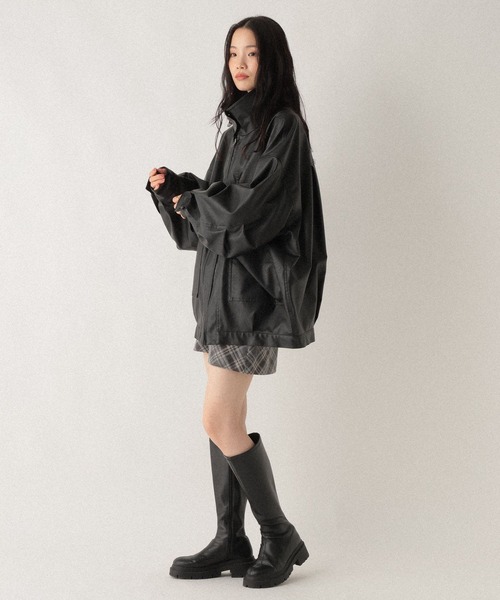 Heather フェイクレザーBIGブルゾン　EMODA MURUA 楽天市場】【新色入荷】フェイクレザーBIGブルゾン Heather