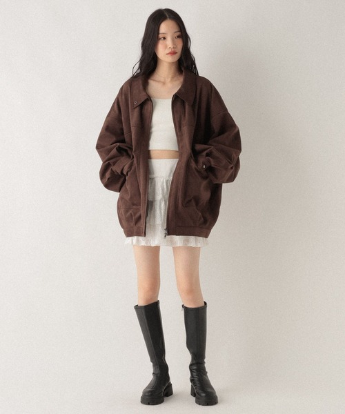 Heather BIGブルゾン ブラック 楽天市場】【新色入荷】フェイクレザーBIGブルゾン Heather
