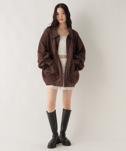 Heather フェイクレザーBIGブルゾン 楽天市場】【新色入荷】フェイクレザーBIGブルゾン Heather