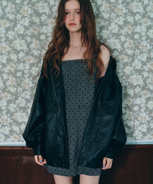 Heather（ヘザー）の「フェイクレザーBIGブルゾン2　588035（ブルゾン・レディース・キャメル/ブラウン系/ブラック/ブラウン・FREE）」の9枚目の写真