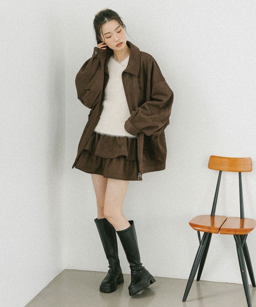 Heather（ヘザー）の「フェイクレザーBIGブルゾン2　588035（ブルゾン・レディース・キャメル/ブラウン系/ブラック/ブラウン・FREE）」の17枚目の写真