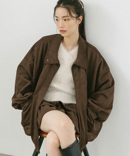 Heather（ヘザー）の「フェイクレザーBIGブルゾン2　588035（ブルゾン・レディース・キャメル/ブラウン系/ブラック/ブラウン・FREE）」の12枚目の写真