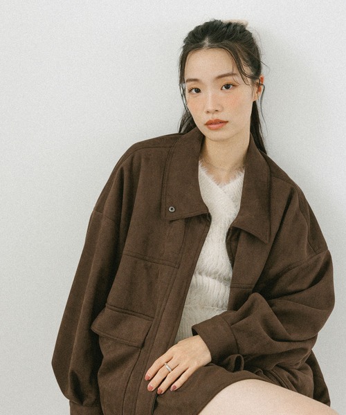 Heather（ヘザー）の「フェイクレザーBIGブルゾン2　588035（ブルゾン・レディース・キャメル/ブラウン系/ブラック/ブラウン・FREE）」の13枚目の写真