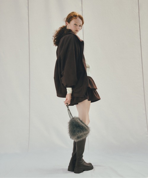 Heather（ヘザー）の「フェイクレザーBIGブルゾン2　588035（ブルゾン・レディース・キャメル/ブラウン系/ブラック/ブラウン・FREE）」の22枚目の写真