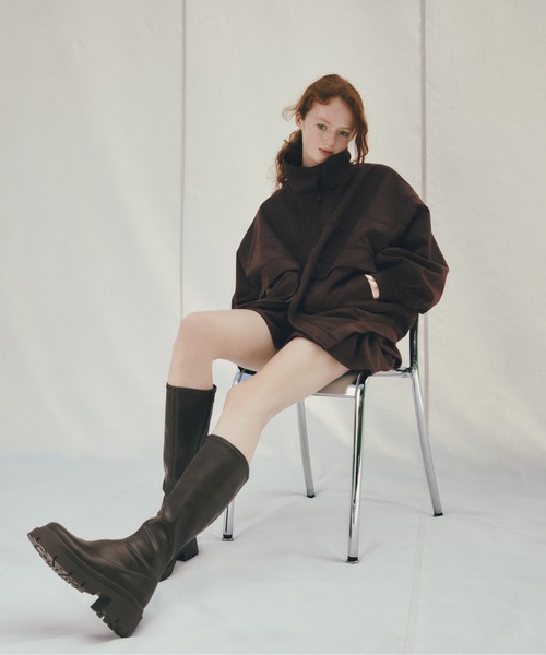 Heather（ヘザー）の「フェイクレザーBIGブルゾン2　588035（ブルゾン・レディース・キャメル/ブラウン系/ブラック/ブラウン・FREE）」の20枚目の写真