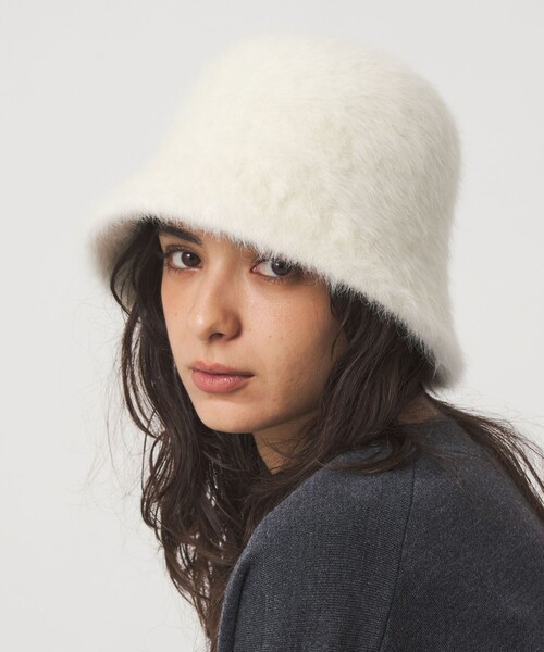green label relaxing（グリーンレーベルリラクシング）の「ヘアリークロシェ ハット（ハット・レディース・ブラック/ライトグレー/ブラウン/オフホワイト・FREE）」の2枚目の写真