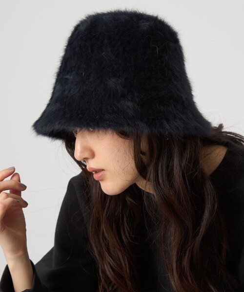 green label relaxing（グリーンレーベルリラクシング）の「ヘアリークロシェ ハット（ハット・レディース・ブラック/ライトグレー/ブラウン/オフホワイト・FREE）」の14枚目の写真