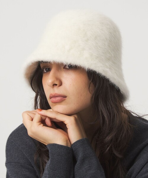 green label relaxing（グリーンレーベルリラクシング）の「ヘアリークロシェ ハット（ハット・レディース・ブラック/ライトグレー/ブラウン/オフホワイト・FREE）」の17枚目の写真