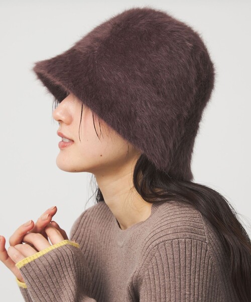 green label relaxing（グリーンレーベルリラクシング）の「ヘアリークロシェ ハット（ハット・レディース・ブラック/ライトグレー/ブラウン/オフホワイト・FREE）」の22枚目の写真