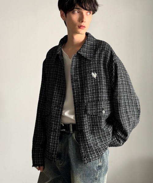 セール】ツイード素材ショート丈ジャケットコート／Tweed Short Jacket