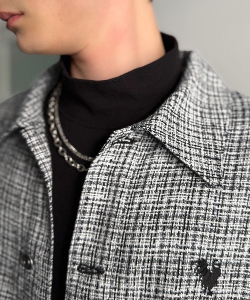 セール】裾フリンジ ツイード素材 ショート丈 シャツジャケット／Tweed