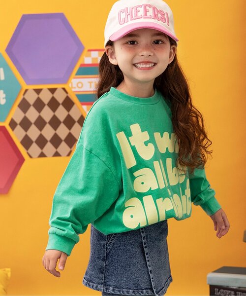 BREEZE（ブリーズ）の「Im Jelly！POP加工ロゴTシャツ（Tシャツ/カットソー・キッズ・オフホワイト/ターコイズブルー/チャコール/グリーン/ピンク・80/90/100/110/120/130/140）」の3枚目の写真