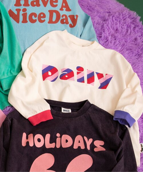 BREEZE（ブリーズ）の「Im Jelly！POP加工ロゴTシャツ（Tシャツ/カットソー・キッズ・オフホワイト/ターコイズブルー/チャコール/グリーン/ピンク・80/90/100/110/120/130/140）」の6枚目の写真