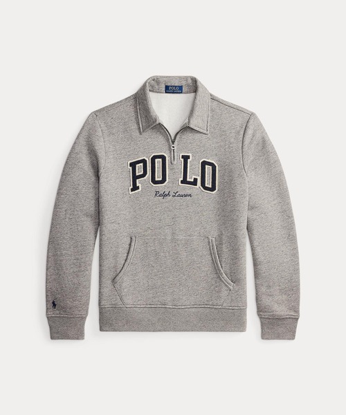 【激レア】ポロラルフローレン スエット サイズS　 グレー 刺繍ロゴ ロゴ フリース カラード スウェットシャツ（スウェット）｜POLO RALPH