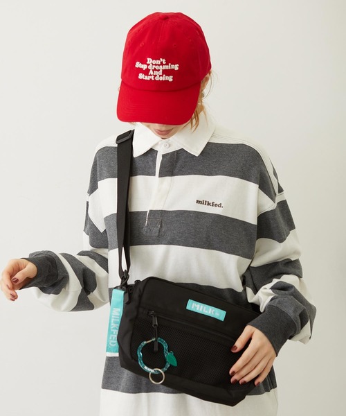 MILKFED.（ミルクフェド）の「SHOULDER WIDE BAG MESH POCKET LtGREEN（ショルダーバッグ・レディース・ブラック・ONE SIZE）」の5枚目の写真