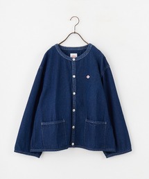 DANTONダントン　ノーカラーフリースジャケット　ブルー Danton ジャケット ノーカラージャケット [DANTON/ダントン