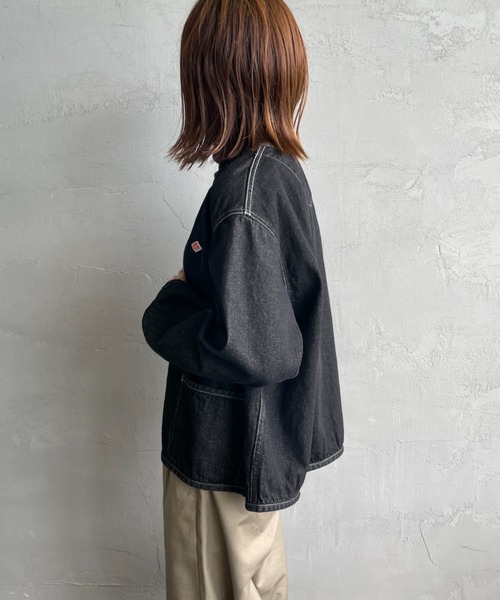 美品❣❣　DANTON デニムノーカラージャケット DANTON｜デニム ノーカラー ショートジャケット DENIM