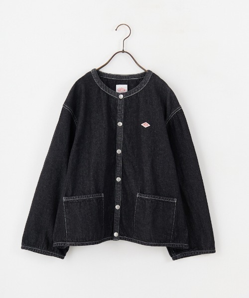 DANTON ノーカラーデニムジャケット DANTON｜デニム ノーカラー ショートジャケット DENIM