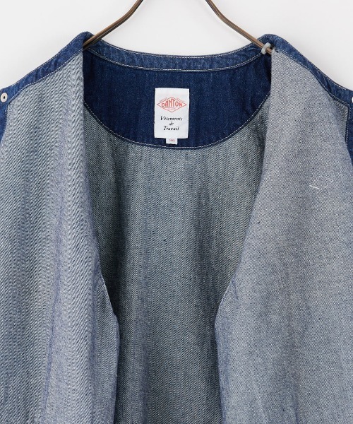 専用　DANTONデニムノーカラージャケット DANTON｜デニム ノーカラー ショートジャケット DENIM