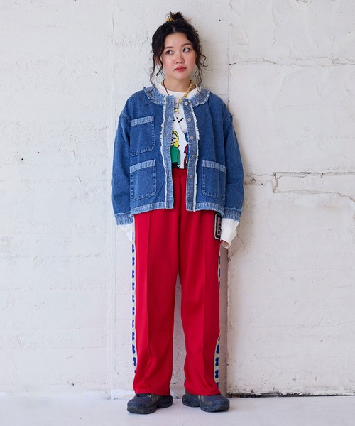 MARKEY'S(マーキーズ)の「ノーカラーデニムジャケット/おとな(その他アウター・レディース・ブルー・160cm)」の6枚目の写真