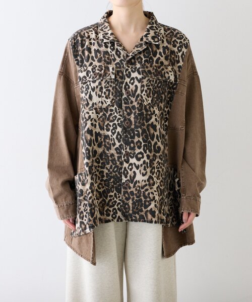 etsinta（エシンタ）の「【etsinta／エシンタ】リメイク切り替えオーバージャケット（ブルゾン・レディース・カーキ/ブラウン・ONE SIZE）」の10枚目の写真