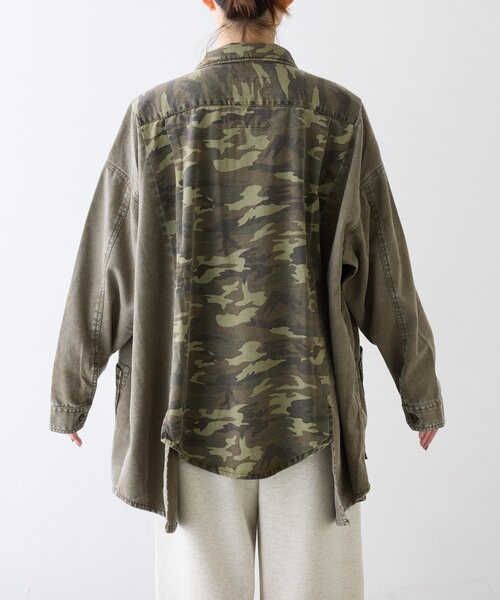 etsinta（エシンタ）の「【etsinta／エシンタ】リメイク切り替えオーバージャケット（ブルゾン・レディース・カーキ/ブラウン・ONE SIZE）」の4枚目の写真