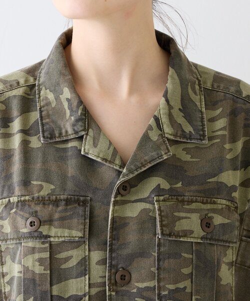 etsinta（エシンタ）の「【etsinta／エシンタ】リメイク切り替えオーバージャケット（ブルゾン・レディース・カーキ/ブラウン・ONE SIZE）」の6枚目の写真