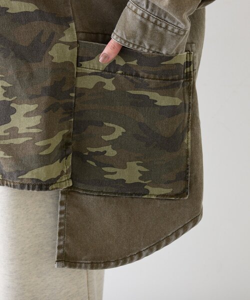 etsinta（エシンタ）の「【etsinta／エシンタ】リメイク切り替えオーバージャケット（ブルゾン・レディース・カーキ/ブラウン・ONE SIZE）」の8枚目の写真