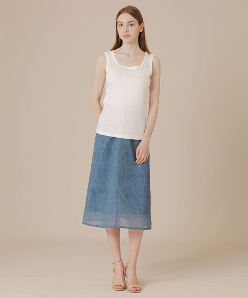 MACKINTOSH LONDON（マッキントッシュ ロンドン）の「リブタンクトップ（タンクトップ・レディース・ブラック/オフホワイト/チャコールグレー・38/40）」の4枚目の写真