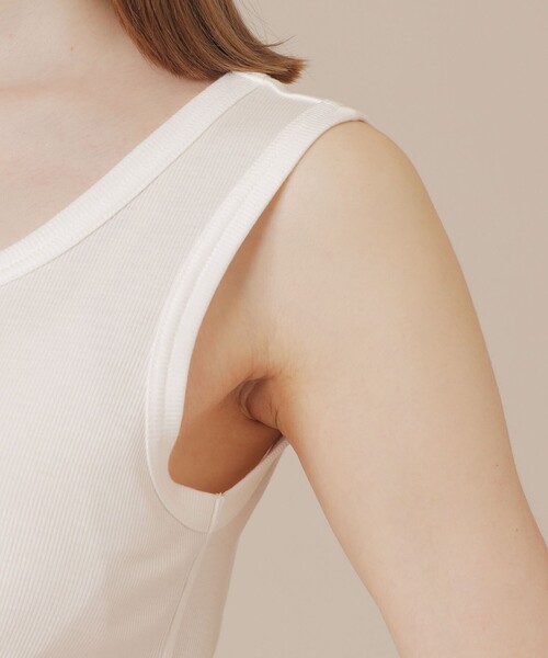 MACKINTOSH LONDON（マッキントッシュ ロンドン）の「リブタンクトップ（タンクトップ・レディース・ブラック/オフホワイト/チャコールグレー・38/40）」の8枚目の写真