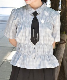 axes femme | ネクタイ付シャーリングシャツ(シャツ/ブラウス)