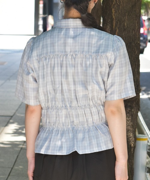 axes femme（アクシーズファム）の「ネクタイ付シャーリングシャツ（シャツ/ブラウス・レディース・ホワイト/グレー・FREE）」の22枚目の写真