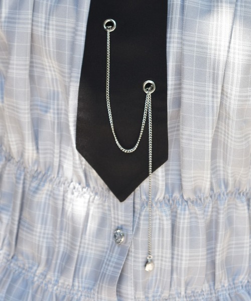 axes femme（アクシーズファム）の「ネクタイ付シャーリングシャツ（シャツ/ブラウス・レディース・ホワイト/グレー・FREE）」の16枚目の写真