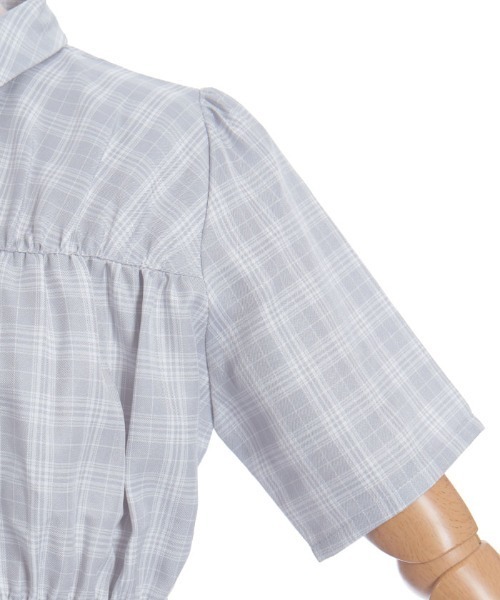 axes femme（アクシーズファム）の「ネクタイ付シャーリングシャツ（シャツ/ブラウス・レディース・ホワイト/グレー・FREE）」の7枚目の写真