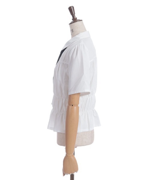 axes femme（アクシーズファム）の「ネクタイ付シャーリングシャツ（シャツ/ブラウス・レディース・ホワイト/グレー・FREE）」の9枚目の写真