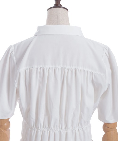 axes femme（アクシーズファム）の「ネクタイ付シャーリングシャツ（シャツ/ブラウス・レディース・ホワイト/グレー・FREE）」の5枚目の写真