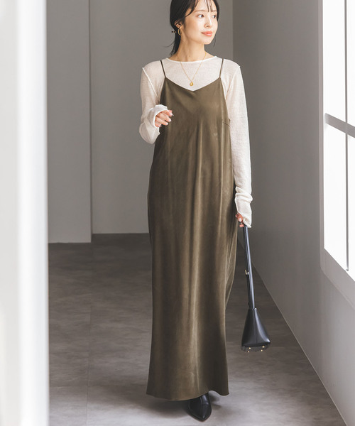 追加》ワイドVネックフィブリルキャミワンピース2（ワンピース